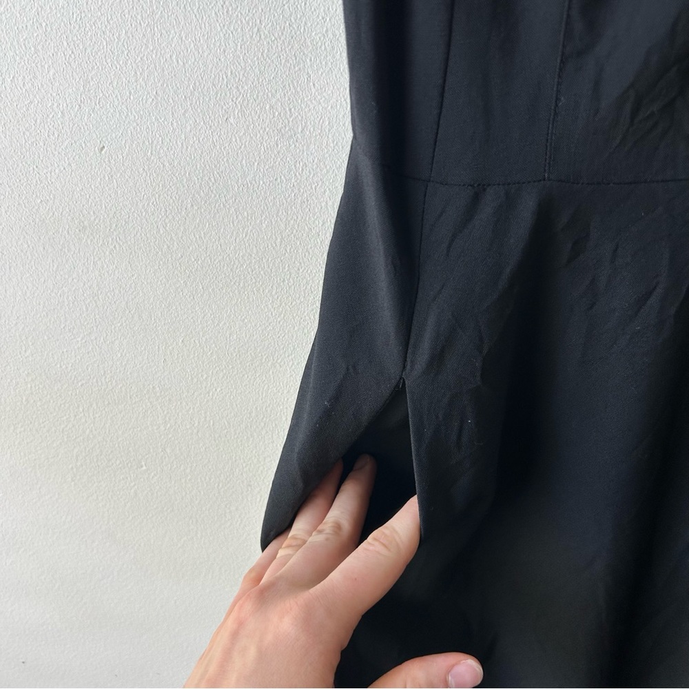 Banana Republic Wool Midi A-line Swing Black Dress Sleeveless Classic LBD 6 S - Picture 5 of 11